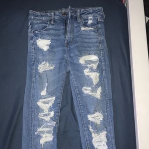 extremely ripped AEO jeans